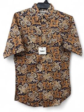 Mens Cowboy Hardware Paisley Pearl Snap Western Shirt size Small